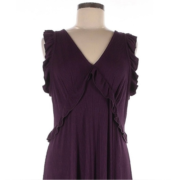 Anthropologie Deep V Ruffled Maxi Dress Size large - Picture 5 of 6
